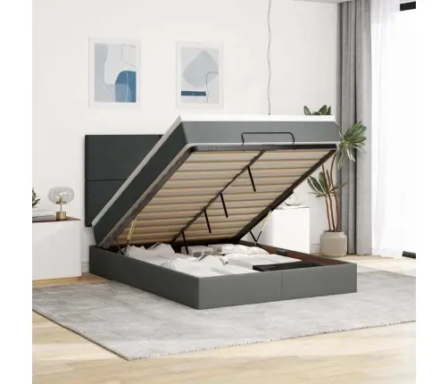 Ottomani Voodi Madratsita, Tumehall, 140X190cm Kangas