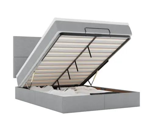 Osmaņu Gultas Rāmis Ar Matrača Gaiši Pelēks 140X200Cm Audums Vidaxl