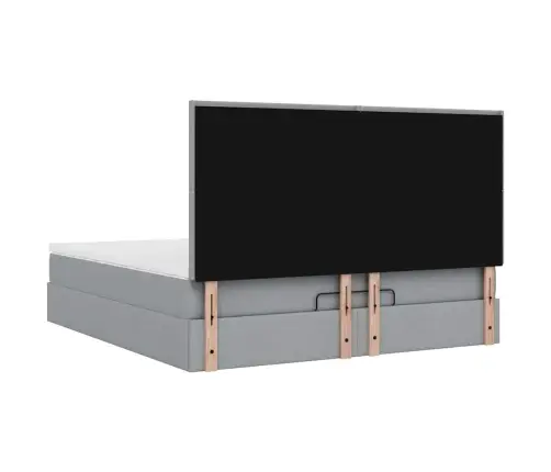 Osmaņu Gultas Rāmis Ar Matrača Gaiši Pelēks 160X200 Cm Audums Vidaxl