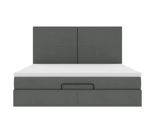 Osmaņu Gultas Rāmis Ar Matrača Tumši Pelēks 160X200 Cm Audums Vidaxl