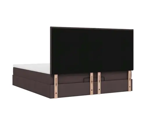 Osmanų Lovos Rėmas Su Čiužiniu, Rudas, 160X200 cm Audinys