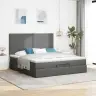 Osmaņu Gultas Rāmis Ar Matrača Tumši Pelēks 180X200Cm Audums Vidaxl
