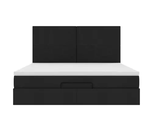 Osmanų Lovos Rėmas Su Čiužiniu, Juodas, 180X200 cm Audinys