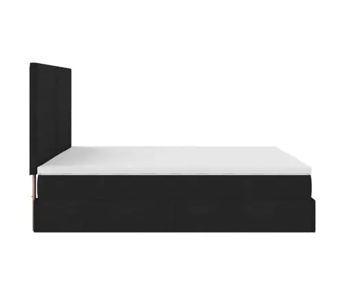 Osmanų Lovos Rėmas Su Čiužiniu, Juodas, 180X200 cm Audinys