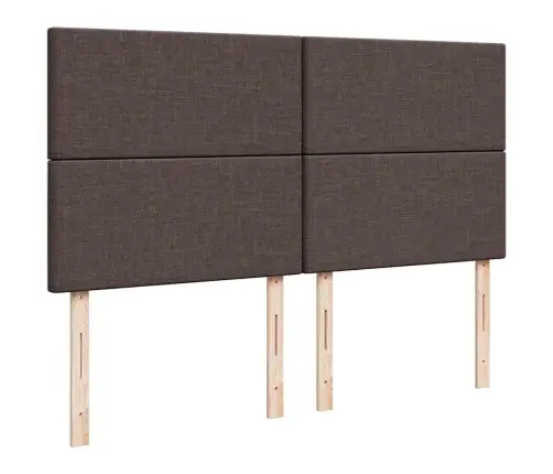Osmaņu Gultas Rāmis Ar Matračiem Tumši Brūns 200X200Cm Audums Vidaxl