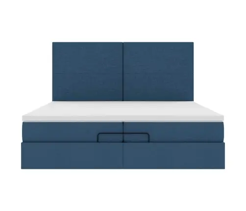 Ottomani Voodiraam Madratsitega, Sinise, 200X200cm Kangas