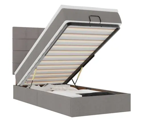 Osmaņu Gultas Rāmis Ar Matrača Pelēkbrūns 80X200 Cm Audums Vidaxl