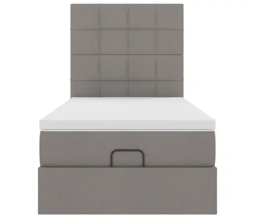 Osmaņu Gultas Rāmis Ar Matrača Pelēkbrūns 80X200 Cm Audums Vidaxl