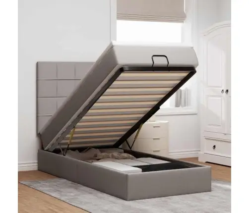 Osmaņu Gultas Rāmis Ar Matrača Pelēkbrūns 80X200 Cm Audums Vidaxl