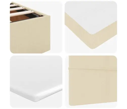 Ottomani Voodiraam Madratsiga, Kreemjas, 80X200cm Kangas