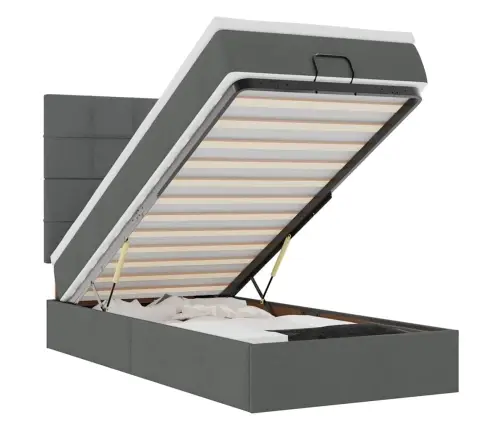 Ottomani Voodiraam Madratsiga, Tumehall, 90X190cm Kangas