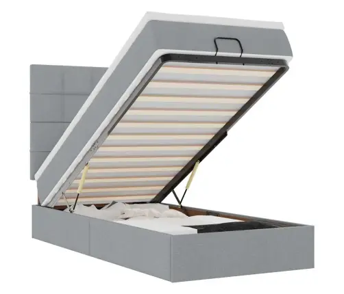 Osmaņu Gulta Ar Matraci Gaiši Pelēks 90X200 Cm Audums Vidaxl