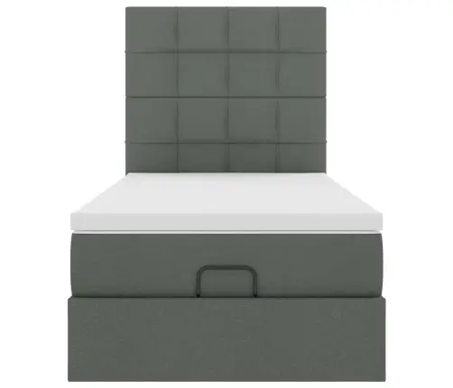 Osmaņu Gultas Rāmis Ar Matrača Tumši Pelēks 90X200 Cm Audums Vidaxl