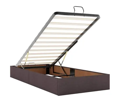 Osmaņu Gultas Rāmis Ar Matrača Tumši Brūns 90X200 Cm Audums Vidaxl