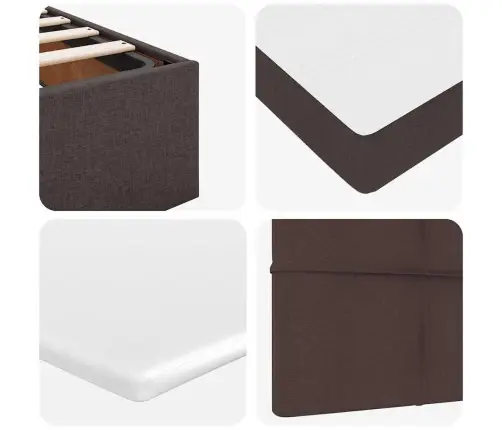 Osmaņu Gultas Rāmis Ar Matrača Tumši Brūns 90X200 Cm Audums Vidaxl