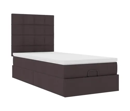Osmaņu Gultas Rāmis Ar Matrača Tumši Brūns 90X200 Cm Audums Vidaxl