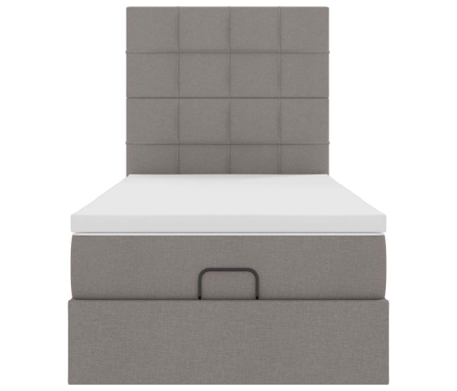 Osmaņu Gultas Rāmis Ar Matrača Pelēkbrūna 90X200 Cm Audums Vidaxl
