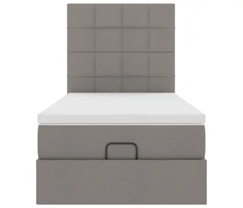 Osmaņu Gultas Rāmis Ar Matrača Pelēkbrūna 90X200 Cm Audums Vidaxl