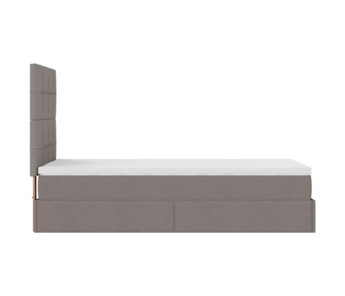 Osmaņu Gultas Rāmis Ar Matrača Pelēkbrūna 90X200 Cm Audums Vidaxl