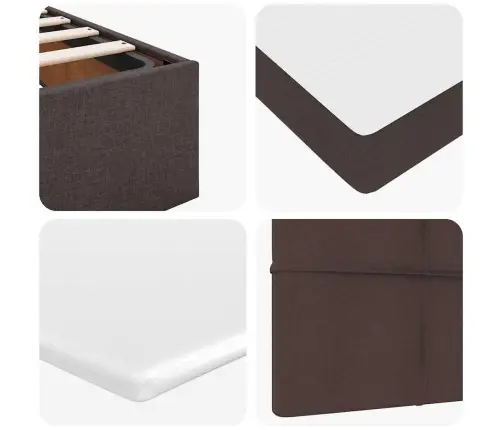 Osmaņu Gultas Rāmis Ar Matrača Tumši Brūns 100X200 Cm Audums Vidaxl