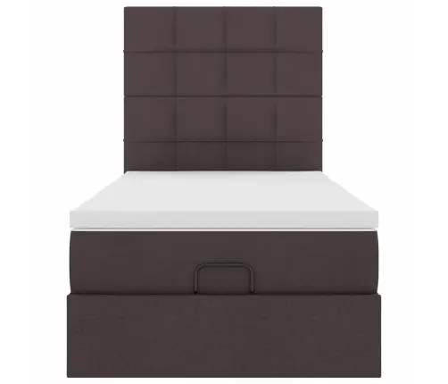 Osmaņu Gultas Rāmis Ar Matrača Tumši Brūns 100X200 Cm Audums Vidaxl
