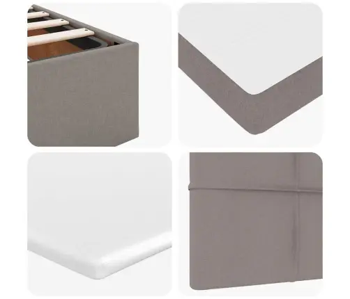 Osmaņu Gultas Rāmis Ar Matrača Pelēkbrūna 100X200 Cm Audums Vidaxl