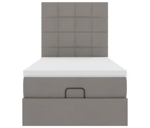 Osmaņu Gultas Rāmis Ar Matrača Pelēkbrūna 100X200 Cm Audums Vidaxl