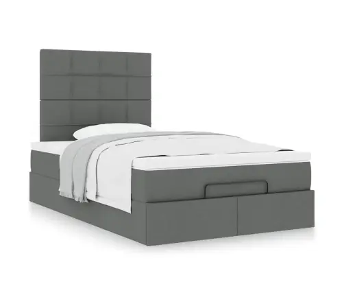 Osmaņu Gultas Rāmis Ar Matrača Tumši Pelēks 120X190 Cm Audums Vidaxl