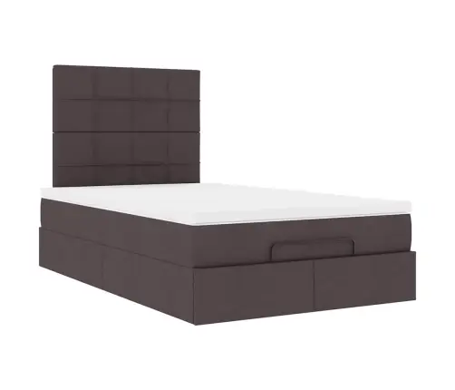 Osmanų Lovos Rėmas Su Čiužiniu, Rudas, 120X190 cm Audinys