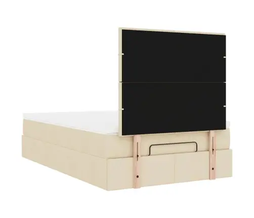 Osmaņu Gultas Rāmis Ar Matrača Krēmkrāsas 120X190Cm Audums Vidaxl