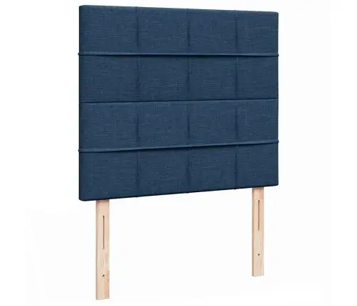 Osmaņu Gultas Rāmis Ar Matrača Zils 120X190Cm Audums Vidaxl