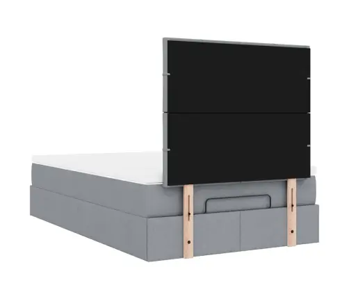 Ottomani Voodi Madratsiga, Helehall, 120X200cm Kangas