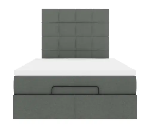 Osmaņu Gultas Rāmis Ar Matrača Tumši Pelēks 120X200 Cm Audums Vidaxl