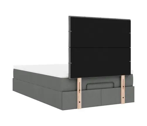 Osmaņu Gultas Rāmis Ar Matrača Tumši Pelēks 120X200 Cm Audums Vidaxl