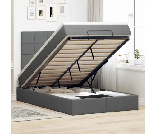 Osmaņu Gultas Rāmis Ar Matrača Tumši Pelēks 120X200 Cm Audums Vidaxl