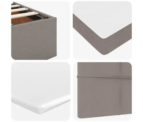 Osmanų Lovos Rėmas Su Čiužiniu, Taupe, 120X200cm Audinys