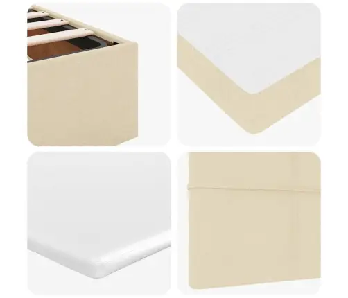 Osmaņu Gultas Rāmis Ar Matrača Krēmkrāsas 120X200 Cm Audums Vidaxl