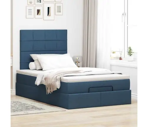 Ottomani Voodi Madratsiga, Sinise, 120X200cm Kangas