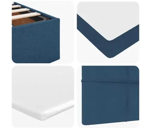 Ottomani Voodi Madratsiga, Sinise, 120X200cm Kangas