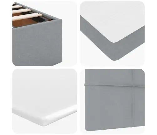 Ottomani Voodi Madratsita, Helehall, 140X190cm Kangas