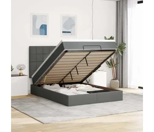 Ottomani Voodi Madratsita, Tumehall, 140X190cm Kangas