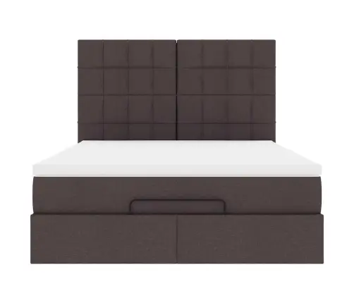 Osmanų Lova Su Čiužiniu, Rudas, 140X190cm Audinys