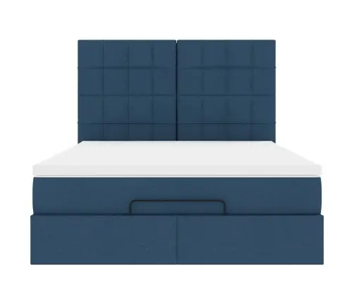 Osmanų Lova Su Čiužiniu, Mėlynas, 140X190cm Audinys