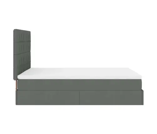 Osmaņu Gultas Rāmis Ar Matrača Tumši Pelēks 140X200 Cm Audums Vidaxl