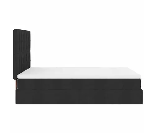 Osmaņu Gultas Rāmis Ar Matrača Melns 140X200 Cm Audums Vidaxl