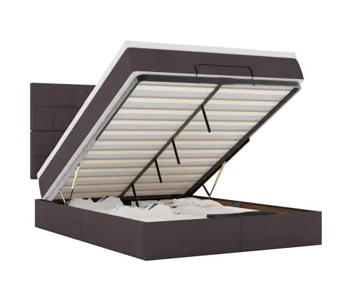 Osmanų Lovos Rėmas Su Čiužiniu, Rudas, 140X200cm Audinys