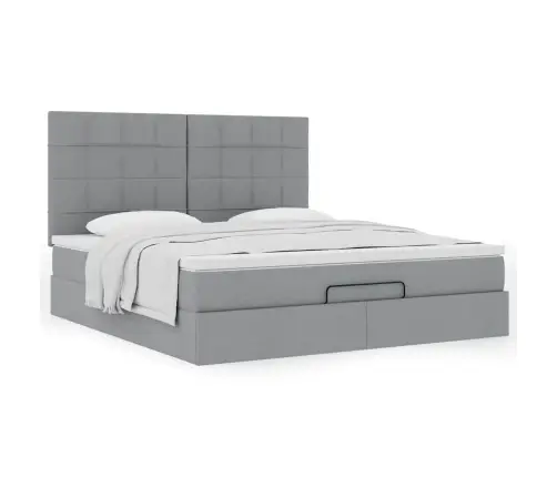 Osmaņu Gultas Rāmis Ar Matrača Gaiši Pelēks 160X200 Cm Audums Vidaxl