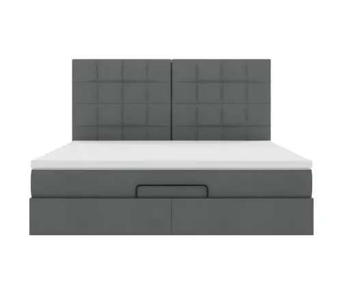 Osmanų Lovos Rėmas Su Čiužiniu, Pilkas, 160X200 cm Audinys