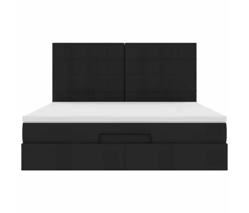 Osmaņu Gultas Rāmis Ar Matrača Melns 160X200Cm Audums Vidaxl