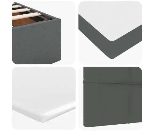 Ottomani Voodiraam Madratsitega, Tumehall, 200X200cm Kangas